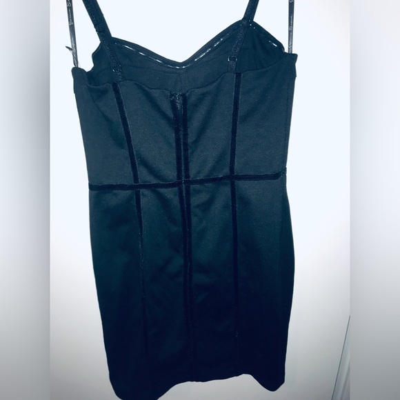 🖤 New 5 / 6 Jessica Simpson Little Black Corset Dress Mini Short Lace & Velvet - Picture 5 of 10